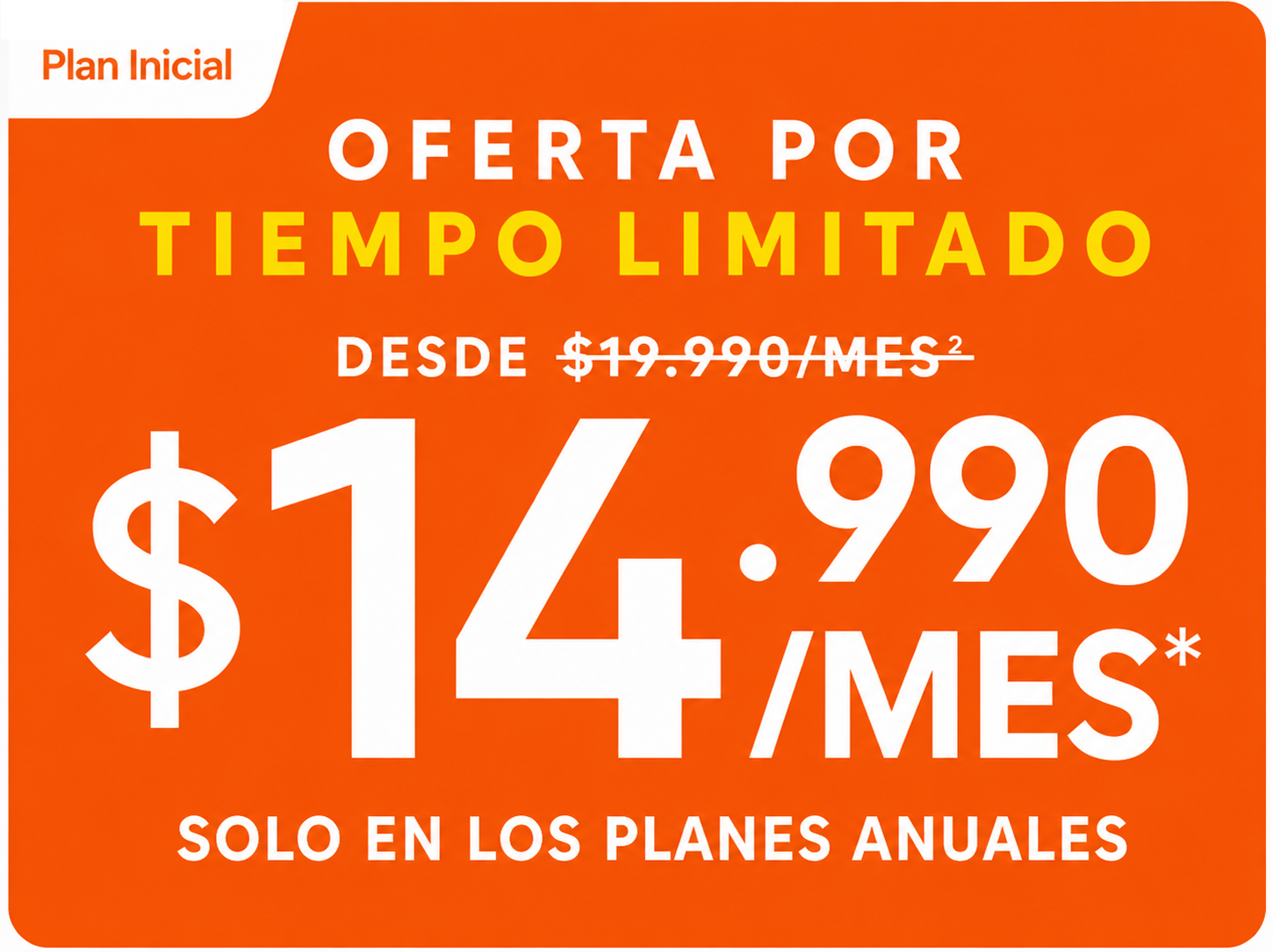 Clico Oferta Anual - Plan Inicial $14.990/mes